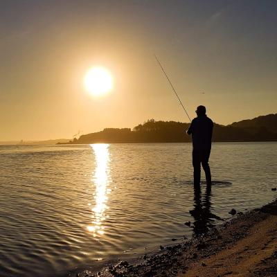 Lystfiskeri ved solopgang