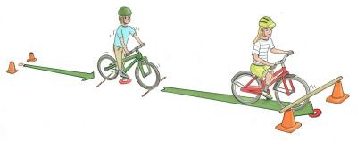 Illustration af en pige og en dreng, der cykler