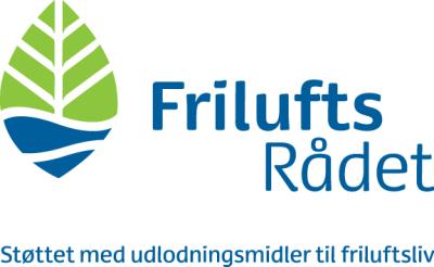 Logo FriluftsrÃ¥det stÃ¸ttet af Udlodningsmidler til Friluftsliv